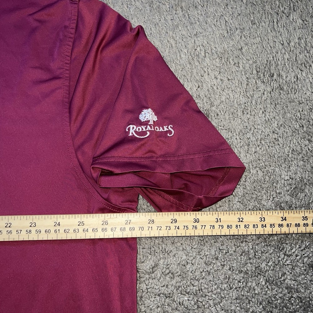 Peter Millar Summer Comfort Men's 2XL Maroon Solid Polo Short Sleeve Button - Picture 5 of 6